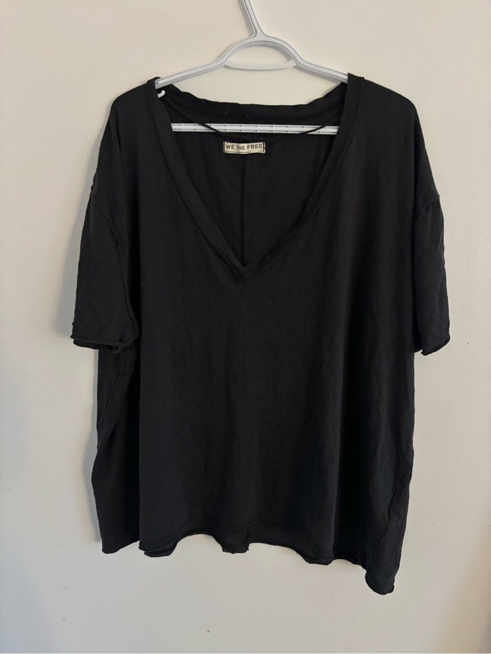 We The Free Black Nina Tee V-Neck Relaxed Tee